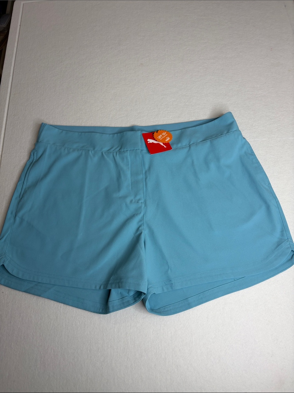 Puma Women's Light Teal Athletic Shorts, XXL